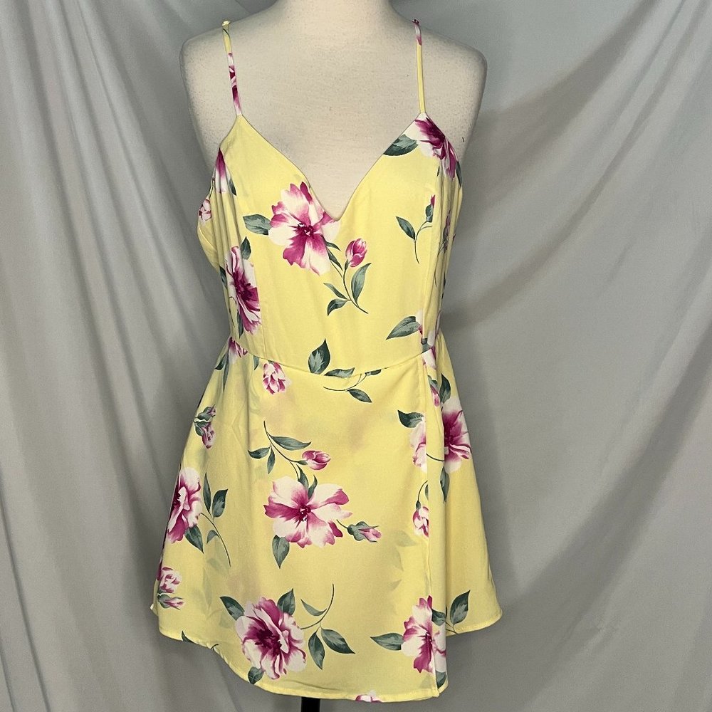 Lulu's Yellow Floral skort romper